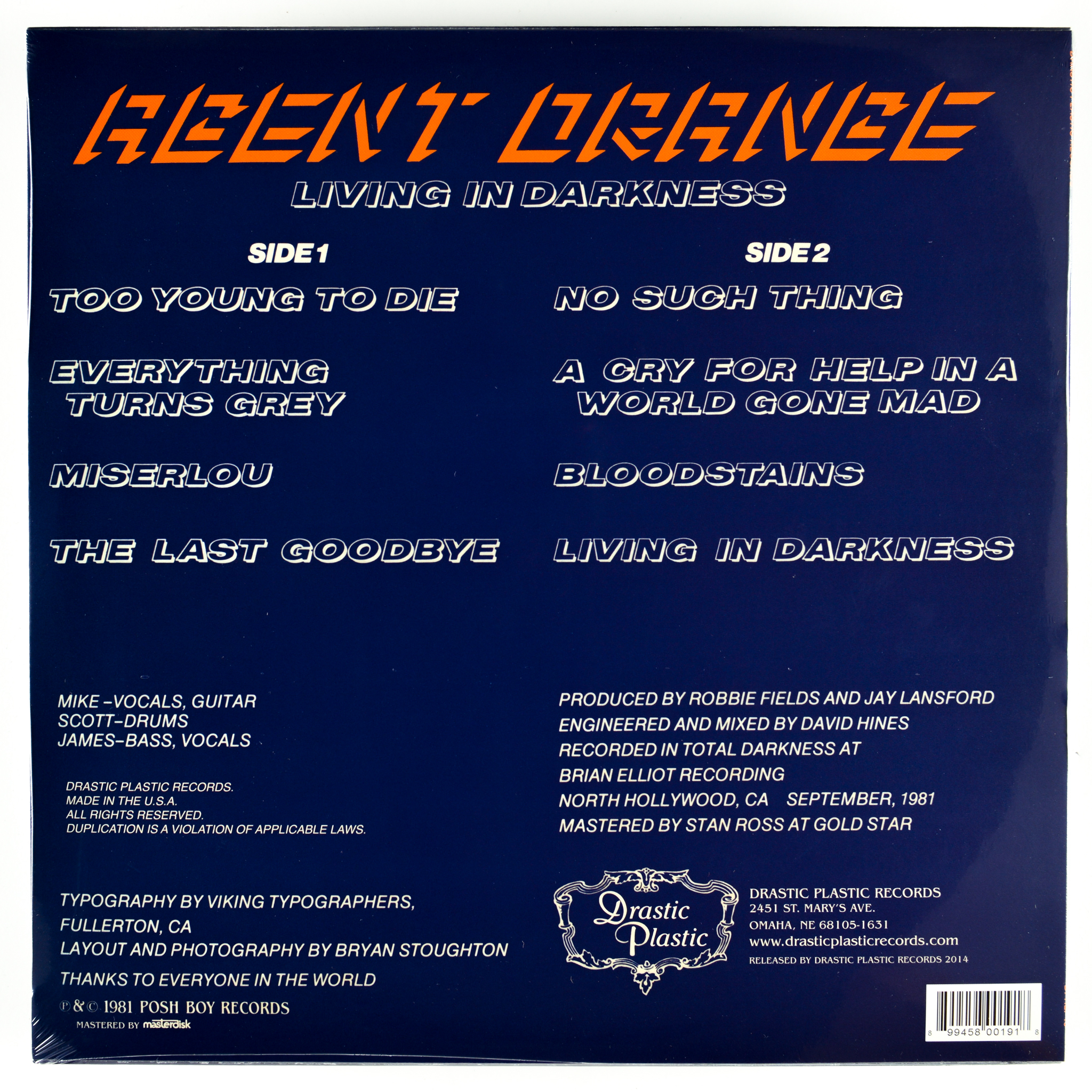 AGENT ORANGE – LIVING IN DARKNESS – Get Hip Recordings!