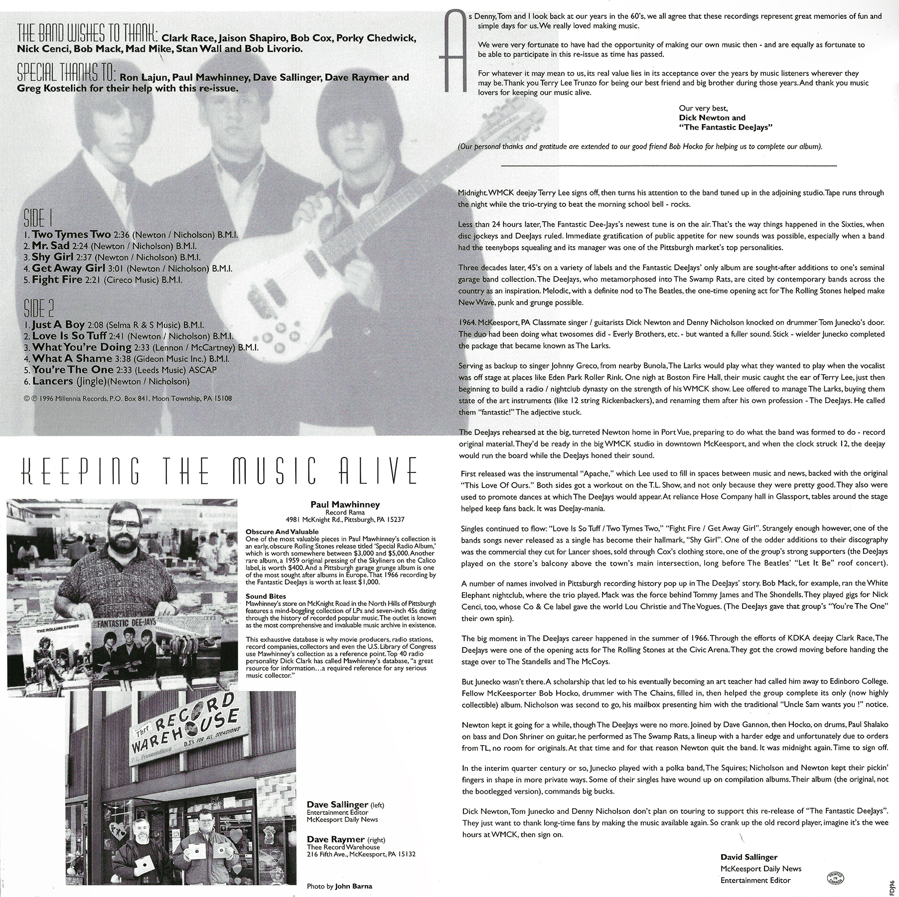 Fantastic Dee Jays 30th Anniversary Re Issue Of Original Lp