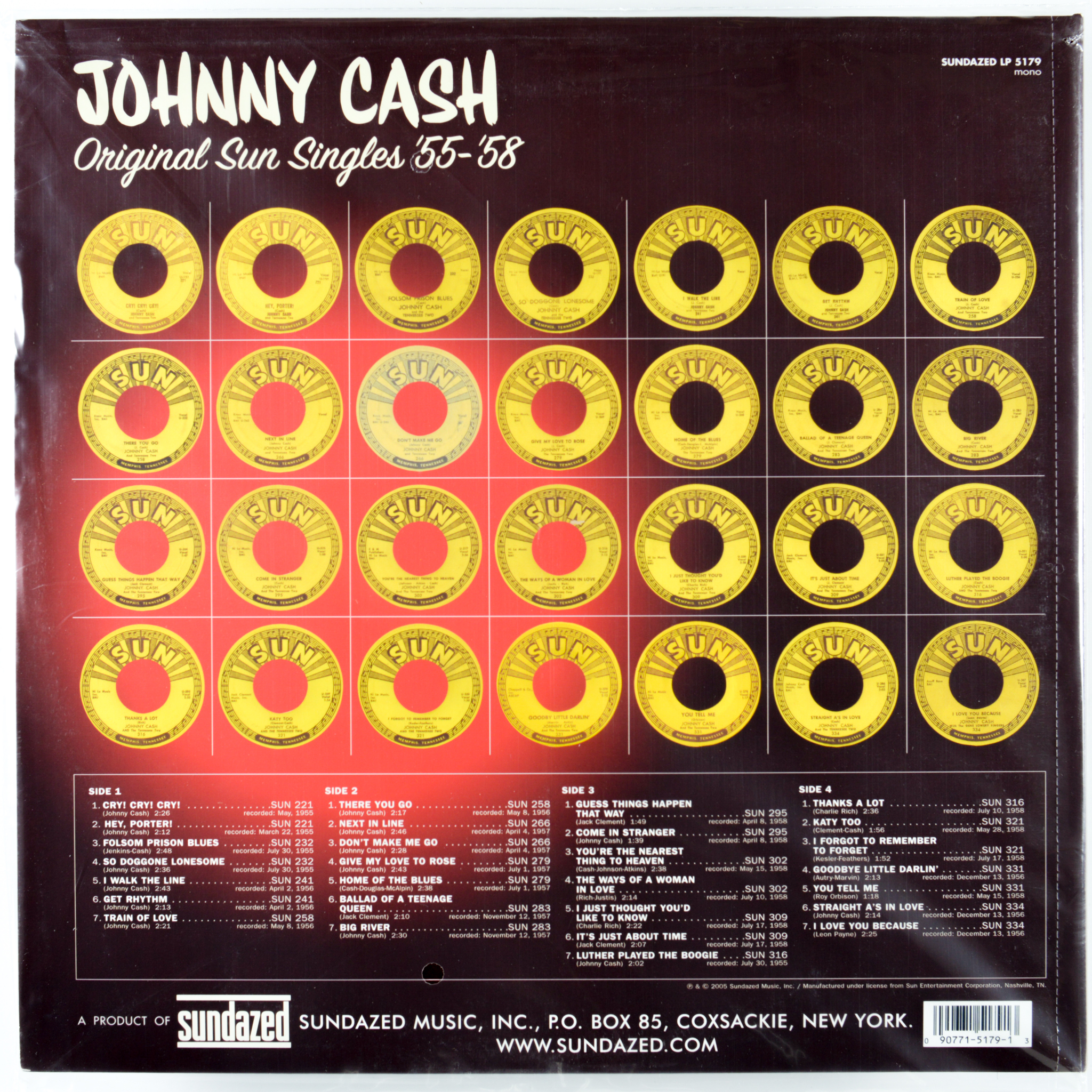 CASH, JOHNNY ORIGINAL SUN SINGLES 195558 2xLP (GATEFOLD) Get Hip